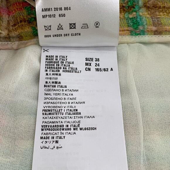 Miu Miu Colorful Plaid Tweed Wool-Blend Pleated Shorts Made In Italy Size 38 - Picture 8 of 8